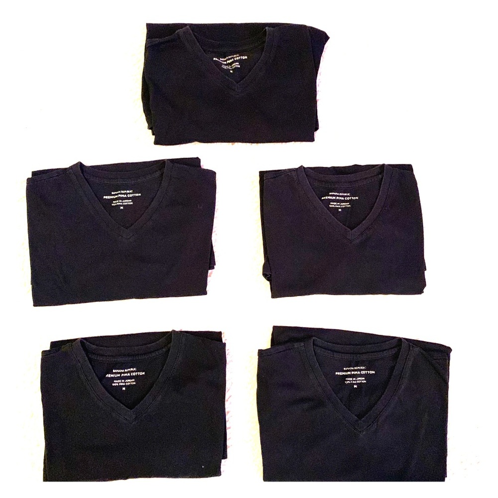 Banana Republic Black T-Shirt-Size M- Set 5 Shirts